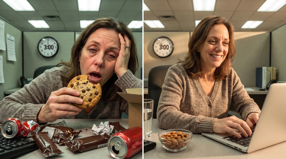 Afternoon crash vs steady energy